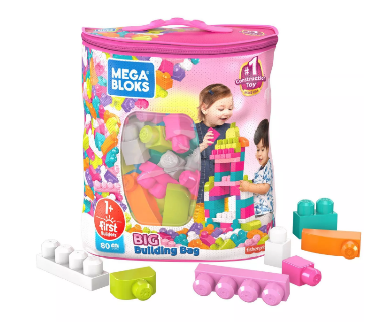 Mega Bloks First Builders Big Building Bag Construction Set - Pink