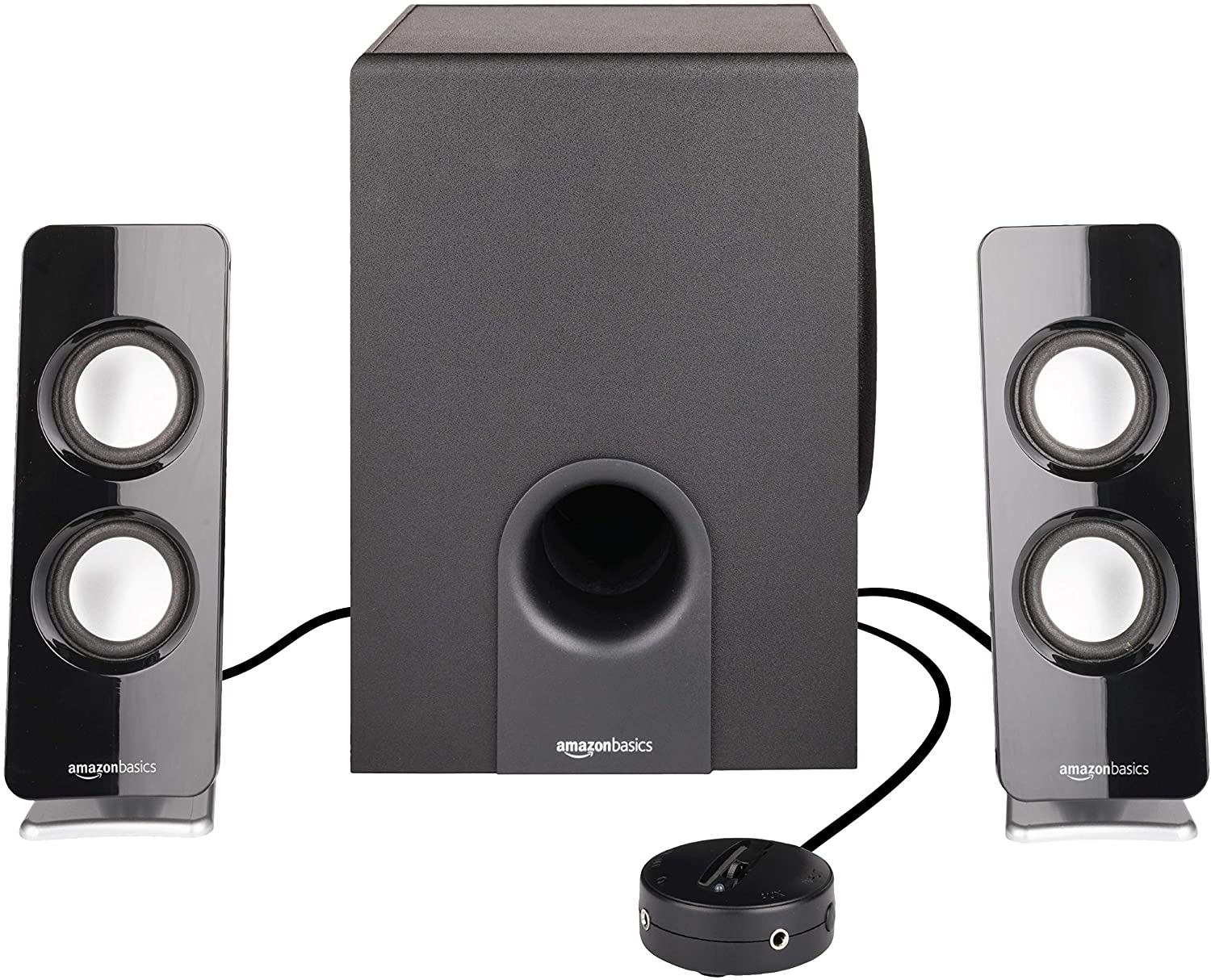AmazonBasics AC Powered 2.1 30W Bluetooth Computer Speakers with Subwoofer