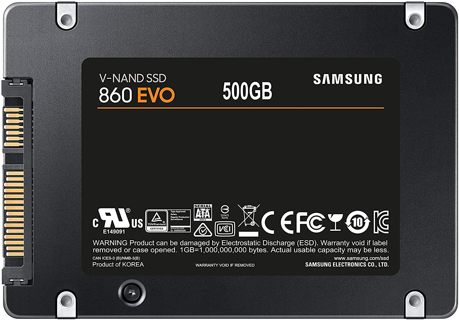 Samsung 860 EVO 500GB 2.5 Inch SATA III Internal SSD (MZ-76E500B/AM)